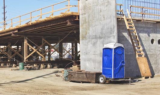 ensuring proper sanitation at the work site with these portable restrooms